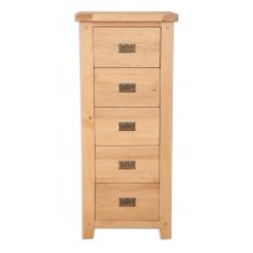 Beachcroft Light Oak 5 Drawer Tall Chest Beachcroft Light Oak 5 Drawer Tall Chest