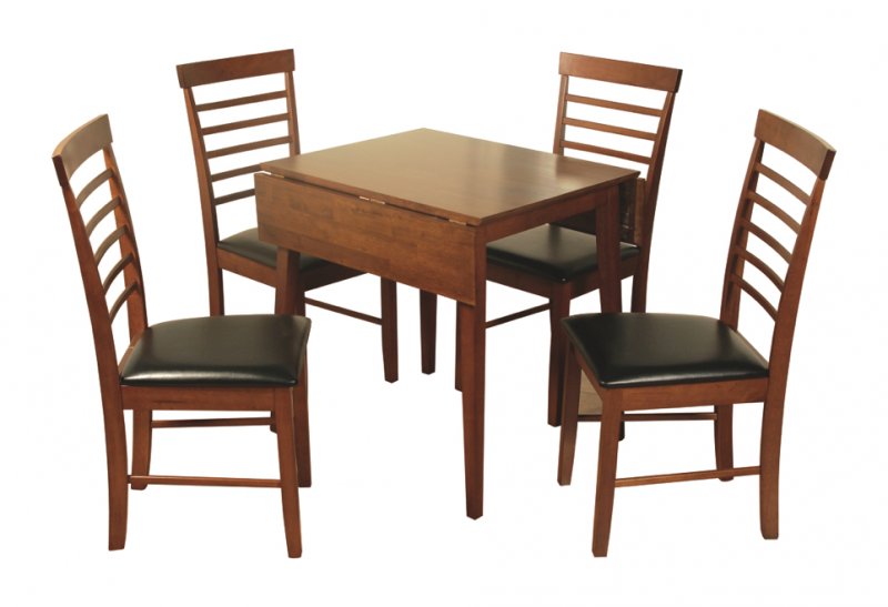 Harleston Square Drop Leaf Dining Set Dark (4 Chairs)