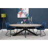 Miranda Oval Table 2.2m with Blue Crystal Chairs